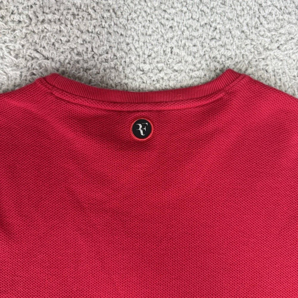 Nike Shirt Mens Roger Federer Red Crewneck Performance Rf Court Challenge Tennis